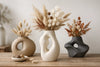 Sculpturale vaas voor droogbloemen kiezen