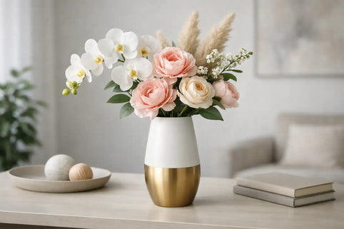 Moderne vaas voor kunstbloemen kiezen