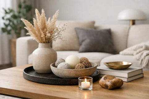 Accessoires combineren op een salontafel