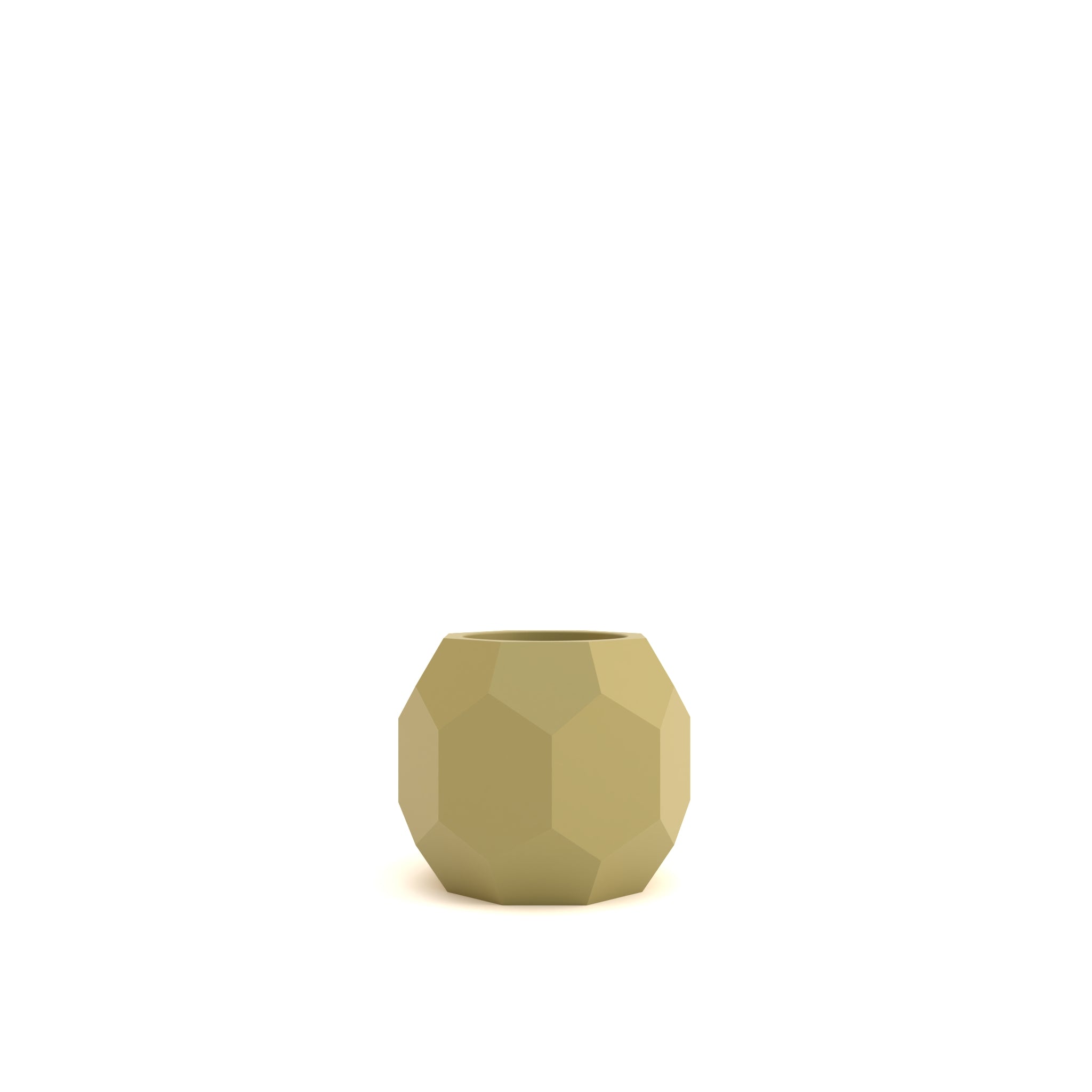 Faceted green vase on a white background