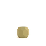Faceted green vase on a white background