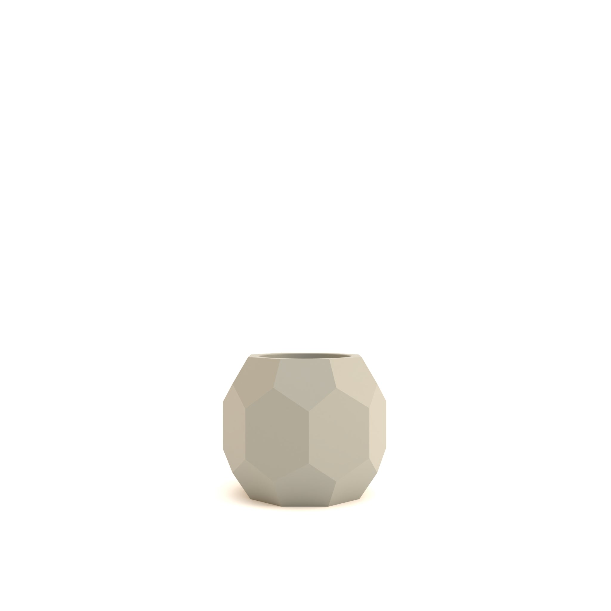 Geometric gray vase on a white background