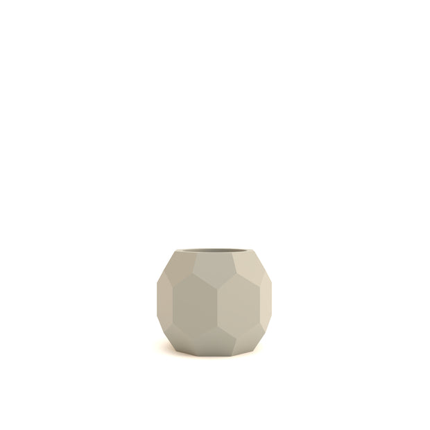 Geometric gray vase on a white background
