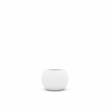 White ceramic pot on a white background