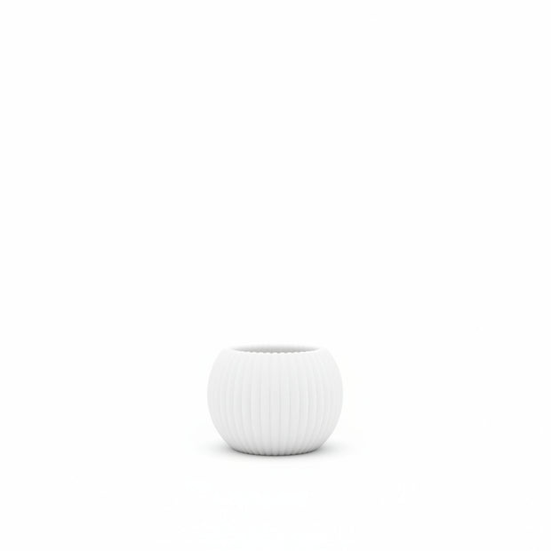 White ceramic pot on a white background