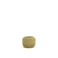 Green ceramic pot on a white background