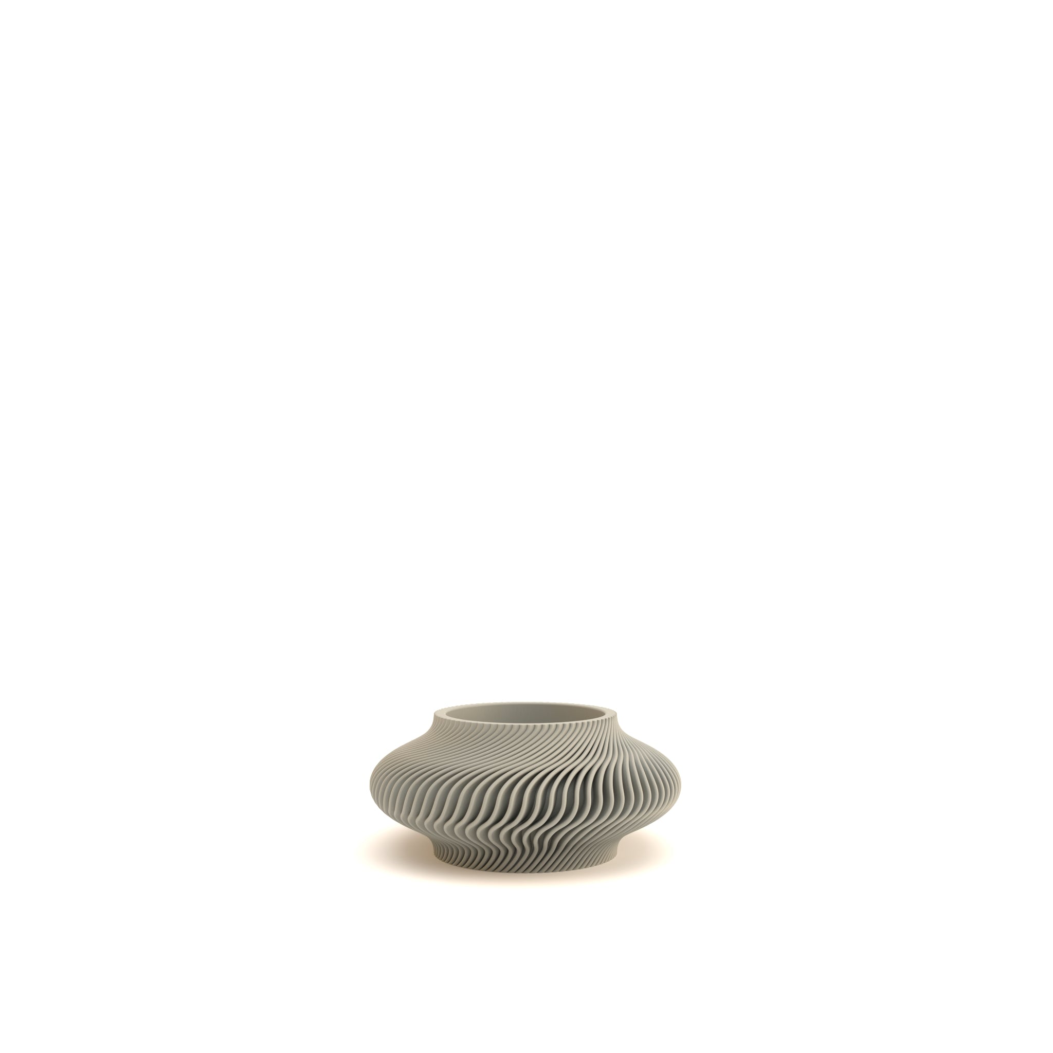 Gray textured vase on a white background