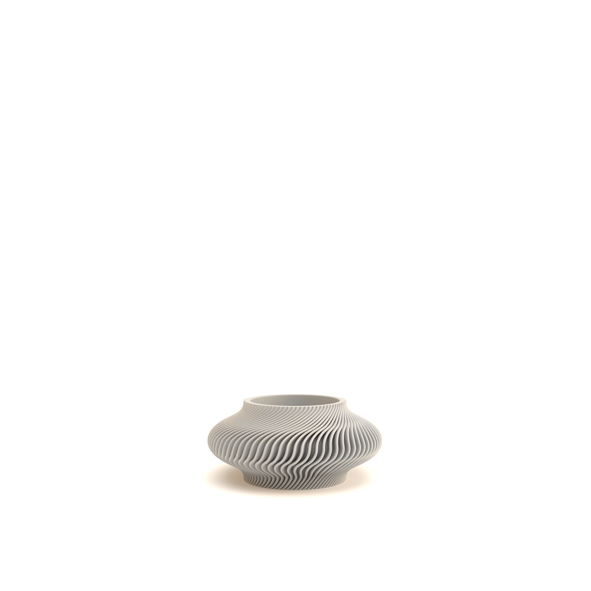 Gray textured vase on a white background