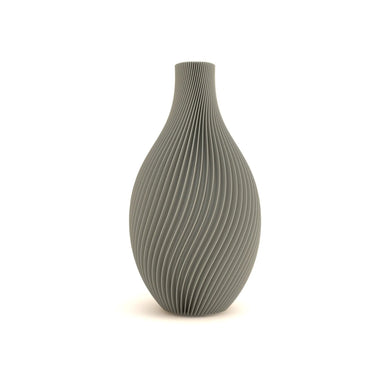 Gray textured vase on a white background