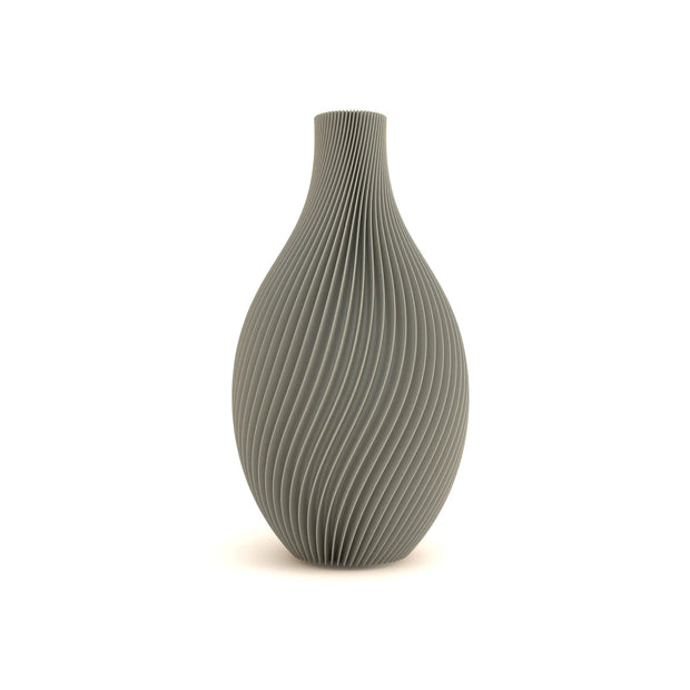 Gray textured vase on a white background