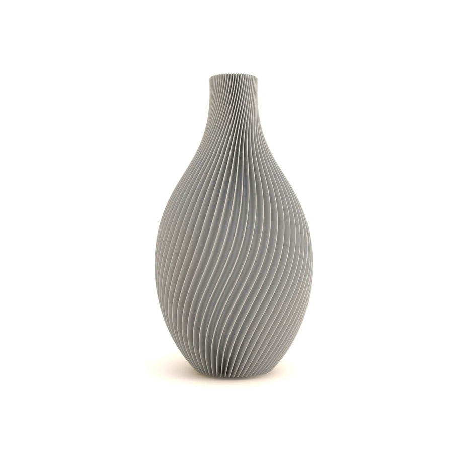 Gray textured vase on a white background