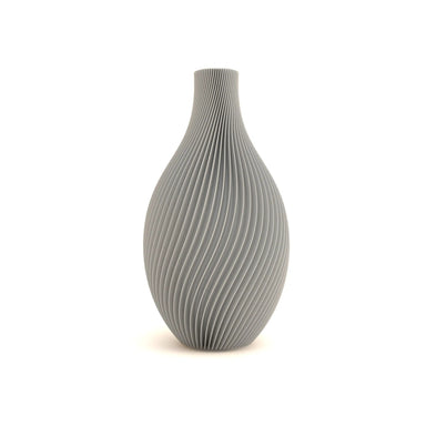 Gray textured vase on a white background