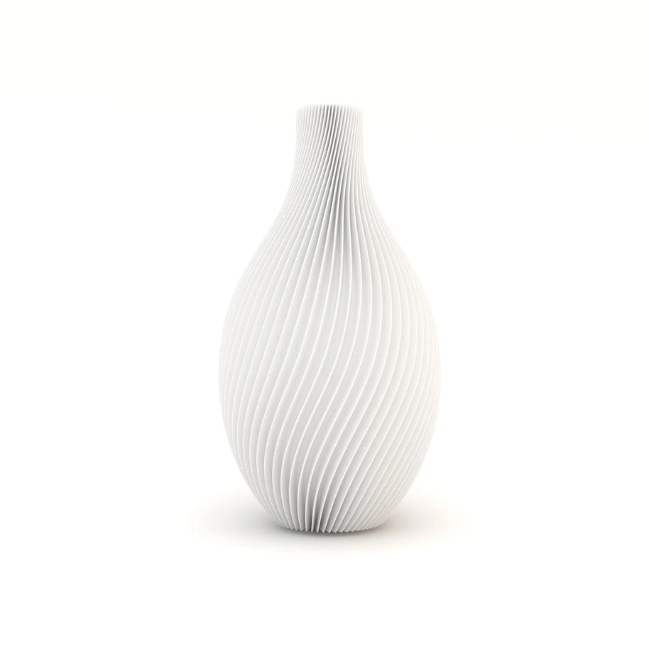 White textured vase on a white background