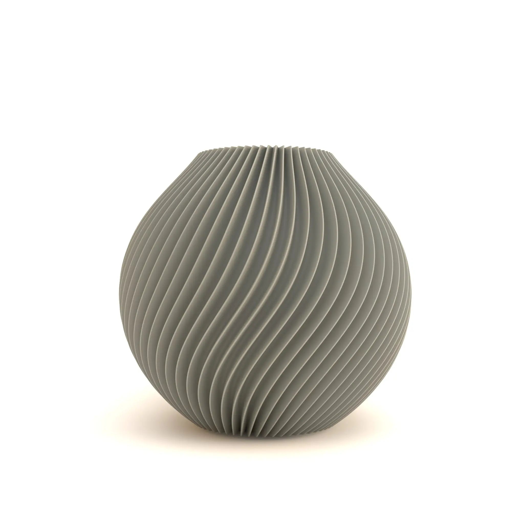 Gray textured vase on a white background