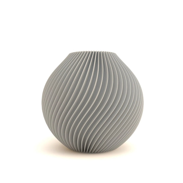 Gray textured vase on a white background