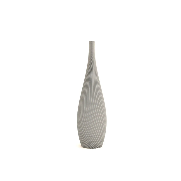 Gray textured vase on a white background